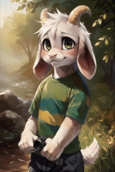 03020-26869883-solo, 1boy, goat ears, masterpiece, high detail, , kid, green t-shirt, pants, (realistic, photography _(artwork_) _1.3), hires,.png